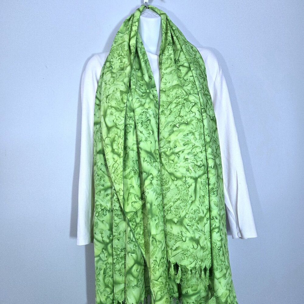 Rima Bright Green & Marbled Scarf